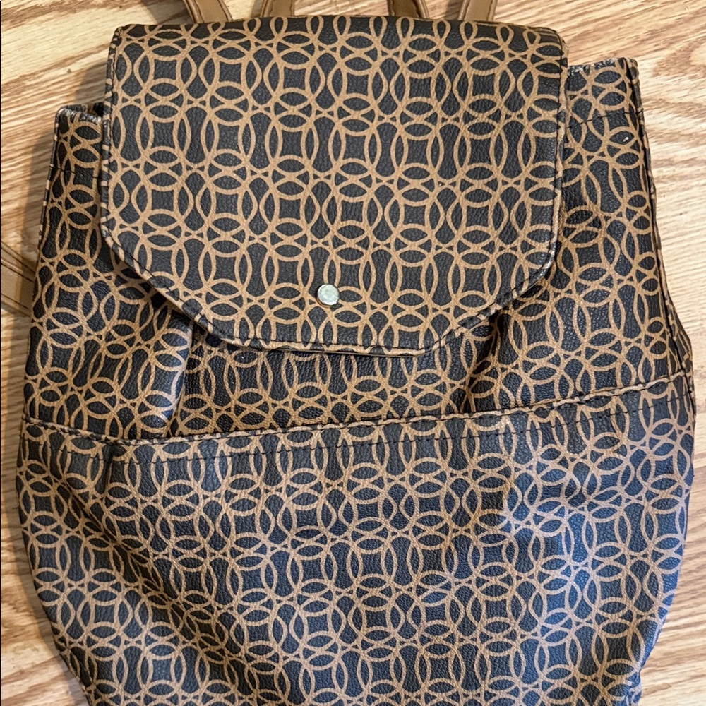 Stylish Brown Patterned Backpack - image 4